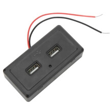 Panneau de prises et chargeurs USB Dilwe, double port USB, pour camping-car et bus, noir, entrée 12-24 V, étanche