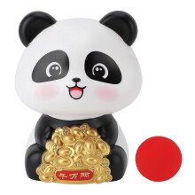 Solar Powered Panda Statue Ornament for Luck and Fortune Solar Nodding Panda Figurine Car Dashboard Animal Figurine Ornament Big Eyes