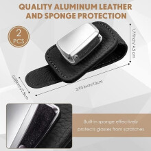 2 Pack Car Glasses Holder Clip Universal Car Visor Sunglasses Holder Leather Glasses Hanger and