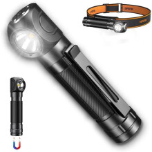 Lampe frontale rechargeable SuperFire 1000 lumens – 5 modes, étanche, base magnétique – Lampe mains libres pour le camping, la randonnée,