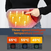 Ceinture chauffante USB, coussin chauffant menstruel, coussin chauffant avec poches pour les mains, 3 niveaux de chaleur, ceinture