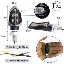 Lot de 4 mini clignotants LED étanches pour moto, avant et arrière, compatibles avec les modèles Harley-Davidson et Kawasaki. Fonctionne