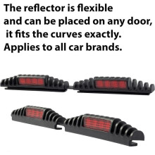 Car Door Protector, Reflective Car Side Door Edge Protection Trim, Clip-on Reflector, for