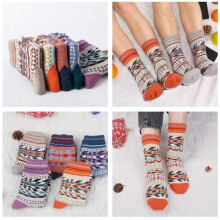 Chaussettes d'hiver, 5 paires de chaussettes vintage pour femme, chaussettes en laine respirantes, chaussettes décontractées chaudes