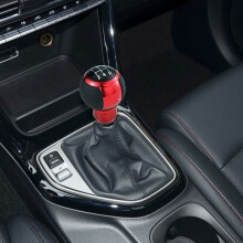 Pommeau de levier de vitesse manuel en cuir rouge pour voiture, 8 mm, 10 mm et 12 mm, 5 vitesses.