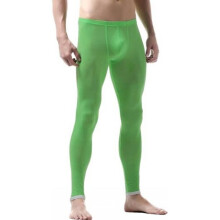 Men's Sports Leggings, Elastic Tights, Gym Fitness Running Pants - iixpin - Green - Size M-XL