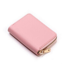 (Pink) Women's Compact Large-Capacity Multi-Card Holder Multifunctional and Portable Suitable for Business Trip