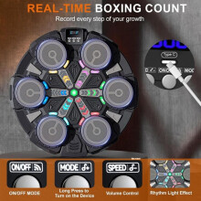 Musical Boxing Machine - Smart Bluetooth with LED and Digital Score - 6 Thickened Targets, Rhythm Mode and Competition Games