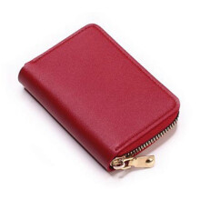 (Red) Women's Compact Large-Capacity Multi-Card Holder Multifunctional and Portable Suitable for Business Trip