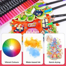Children's Coloring Markers, 120 Colors for Kids and Adults with Dual Fine and Brush Tips, Coloring, Children's Brush Pen for Drawing,
