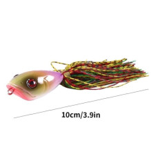 Leurre de pêche à jupe en silicone, type crankbait, popper, leurre dur pour eau douce et eau salée, kaki