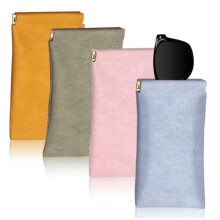 4PCS Eyeglass Case Snap Eyeglass Pouch Soft Eyeglass Case Portable Eyeglass Bag - fy