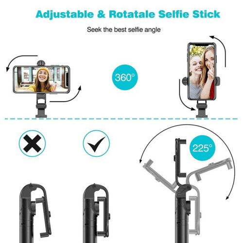 Black Bluetooth selfie stick 1