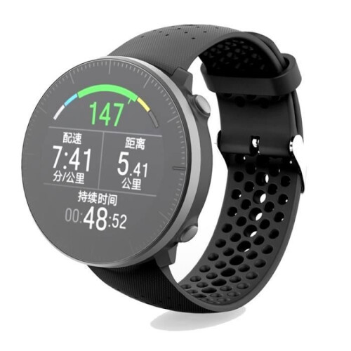 Replacement silicone strap, black band for Polar Vantage M 1