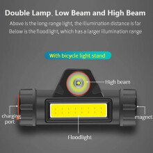 Ensemble de 2 lampes frontales rechargeables par USB avec indice d'étanchéité IPX4 pour la course à pied, le camping et la pêche.