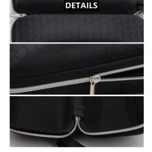 Glasses Case - For Nearsighted Eyes - Rigid Canvas - Black - Portable - 17cm x 7cm x 6cm