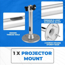 Ceiling Mount for Mini Projector, Projector Mount Compatible with DR.J VANKYO QKK Projector / CCTV / Webcam / Charging