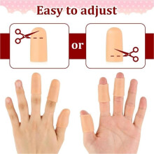 20 Pieces of Beige Silicone Finger Protectors for Fingers, Thumb Bandages, Rubber Finger Tips