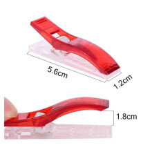 50 pinces/clips en plastique de grande taille pour reliure, couture et loisirs créatifs, 5,6 x 1,2 x 1,8 cm (rouge)