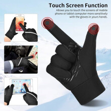 Gants d'hiver, gants de cyclisme chauds, gants de sports d'hiver souples et coupe-vent, gants tactiles pour vélo, moto, ski et snowboard