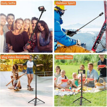 Extendable Selfie Stick for GoPro Max Hero 10 9 8 7 6 5 4, DJI Osmo Action, Insta360 One R and Other Action Cameras (120 cm)