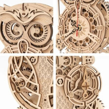 Puzzle 3D - Rokr - Horloge Hibou - 161 pièces - Bois - Niveau 4/5