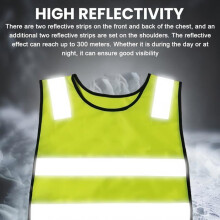 10 Pieces High-Visibility Yellow Vest, Safety Vest, Fluorescent Vest for Outdoor Cycling and Running, Ages 3-12
