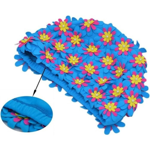 Women's Retro Floral Swim Cap