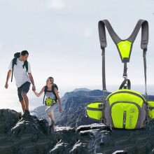 Sac banane de sport, sac banane de randonnée en toile, sac banane de camping, sacoches d'escalade avec porte-bouteille - Noir