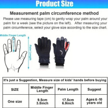 Gants de ski enfant - ZGEER - Moufles de ski - Imperméables - Respirantes - Noirs
