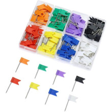 Lot de 160 punaises drapeaux multicolores de 35 mm pour tableau en liège, carte du monde (8 couleurs assorties)