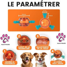 Interactive Toy - Pet Food Dispenser - Indestructible - Built-in Toothbrush - Orange