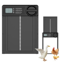 Porte automatique pour poulailler - Marque - Modèle - Aluminium - Anti-pincement - Noire