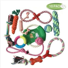 Jouets pour chiens - GOBRO - Lot de 10 - 100 % coton - Durables - Indestructibles
