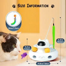 Jouet interactif pour chat - MARQUE - 4 en 1 - Rechargeable - Pointeur lumineux - Sûr