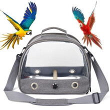 Sac à dos de voyage - E-SENIOR - 33 x 24 x 26 cm - Gris - Pour petits animaux - Transport pour oiseaux