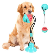 Balle jouet pour chien avec ventouse, jeu multifonctionnel avec corde élastique, balle de dentition pour jouets