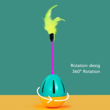 Jouet pour chat ESTANK en plumes, plumes aux couleurs vives, rotation à 360 degrés, forme de cloche