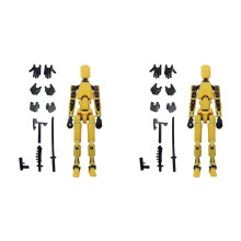 2X Figura D'Azione Robot, Stampata In 3D con Articolazione Completa per Animazione Stop Motion, Giallo