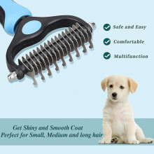 Brosse pour chien, brosse pour chat, peigne démêlant professionnel pour chien et brosse pour chien à poils longs, râteau de toilettage