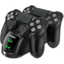 Station de charge double USB pour PS4 avec indicateur LED, compatible avec les manettes PS4, PS4 Slim et PS4 Pro, noire.