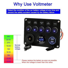 5 Gang Rocker Switch Panel, Rocker Switch Panel, Electrical Panel for Boat/Car, Waterproof, 12V/24V pzcc