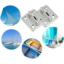 Set of 4 304 Stainless Steel Eye Plates, 6mm, Durable for Boats, Ceilings and Swings