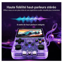 Console portable R36S WiFi - WiFi et multijoueur - 20 000 jeux préinstallés - Écran IPS 3,5" - 128 Go - Console deux joueurs - Blanche