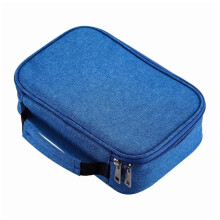 (Blue) Portable Storage Porous Stationery Box Simple Sturdy Pencil Case for Student/Office