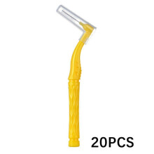 (Yellow) 20pcs Interdental Brushes for Tooth Cleaning, Mini Soft Compact Toothbrushes for Men Women