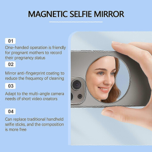 (2PCS) 1-6x JUE-FISH Compatible with Mag Safe Selfie Mirror Portable Photography Auxiliary 1