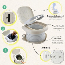 Folding toilet - MARSEE - portable toilet for children - suitable for camping, travel, potty training - grey
