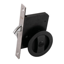 (Matte Black, Single Hook) Invisibles Round Sliding Door Lock Auti-rust Wear-resistant Door Lock For Bathroom New