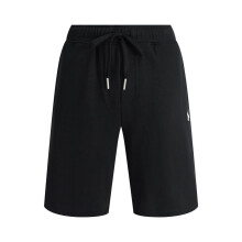 (Black White,S)Mens Summer Cotton Flatfront Shorts With Badge Details For Active Lifestyle Use